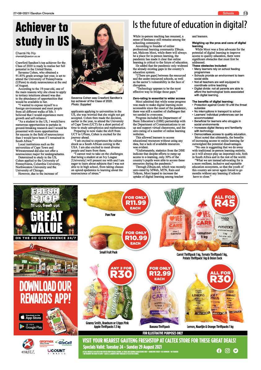 Sandton Chronicle 27 August 2021 page 13