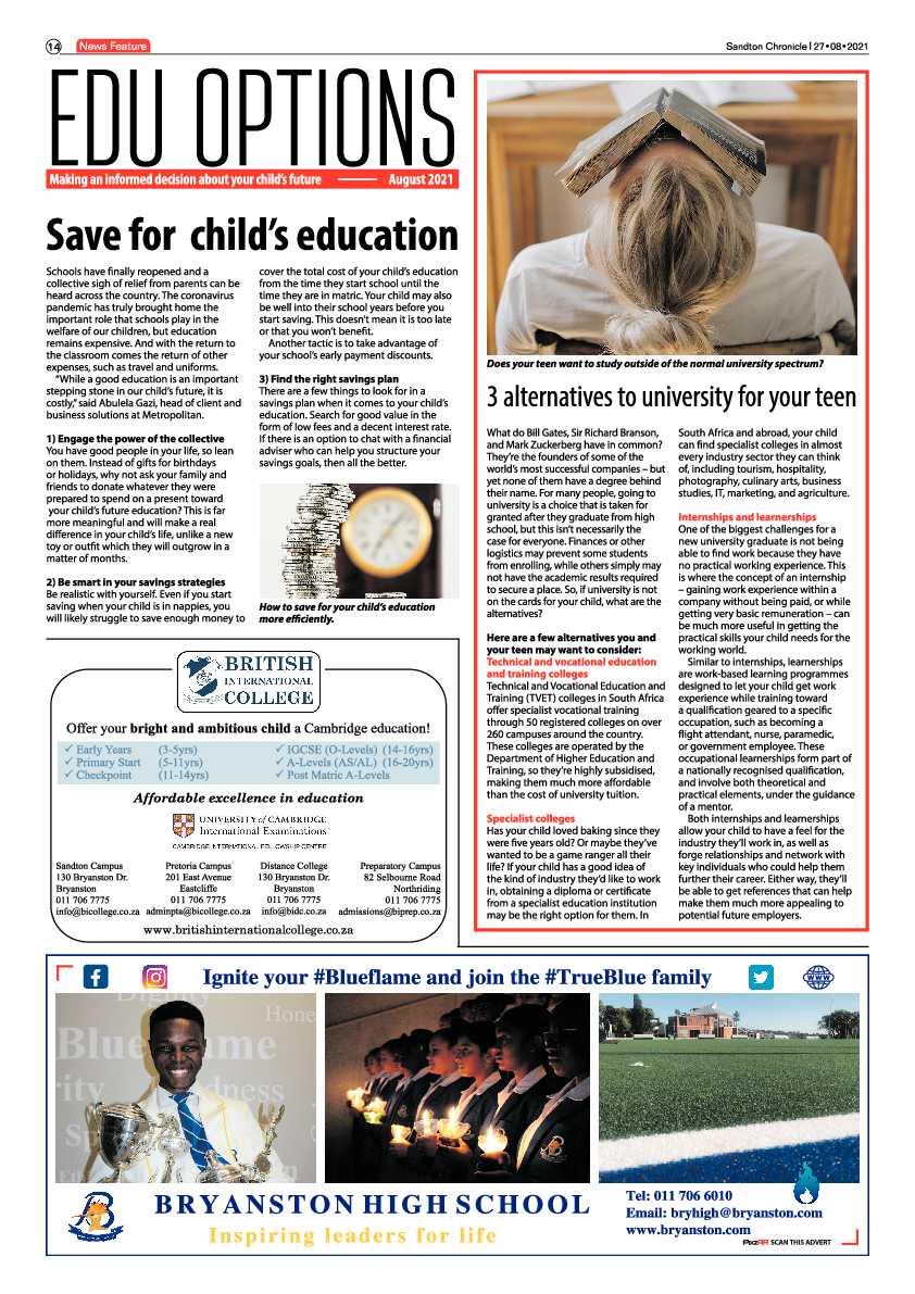 Sandton Chronicle 27 August 2021 page 14