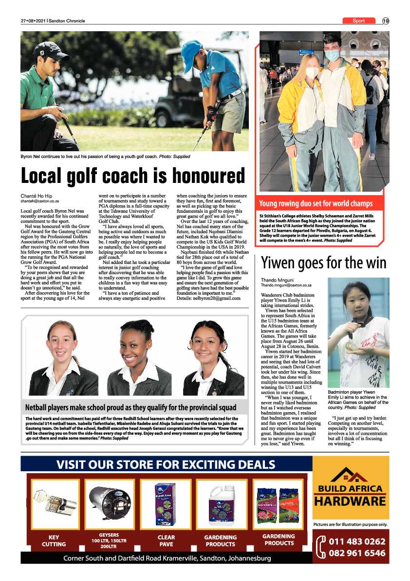 Sandton Chronicle 27 August 2021 page 19
