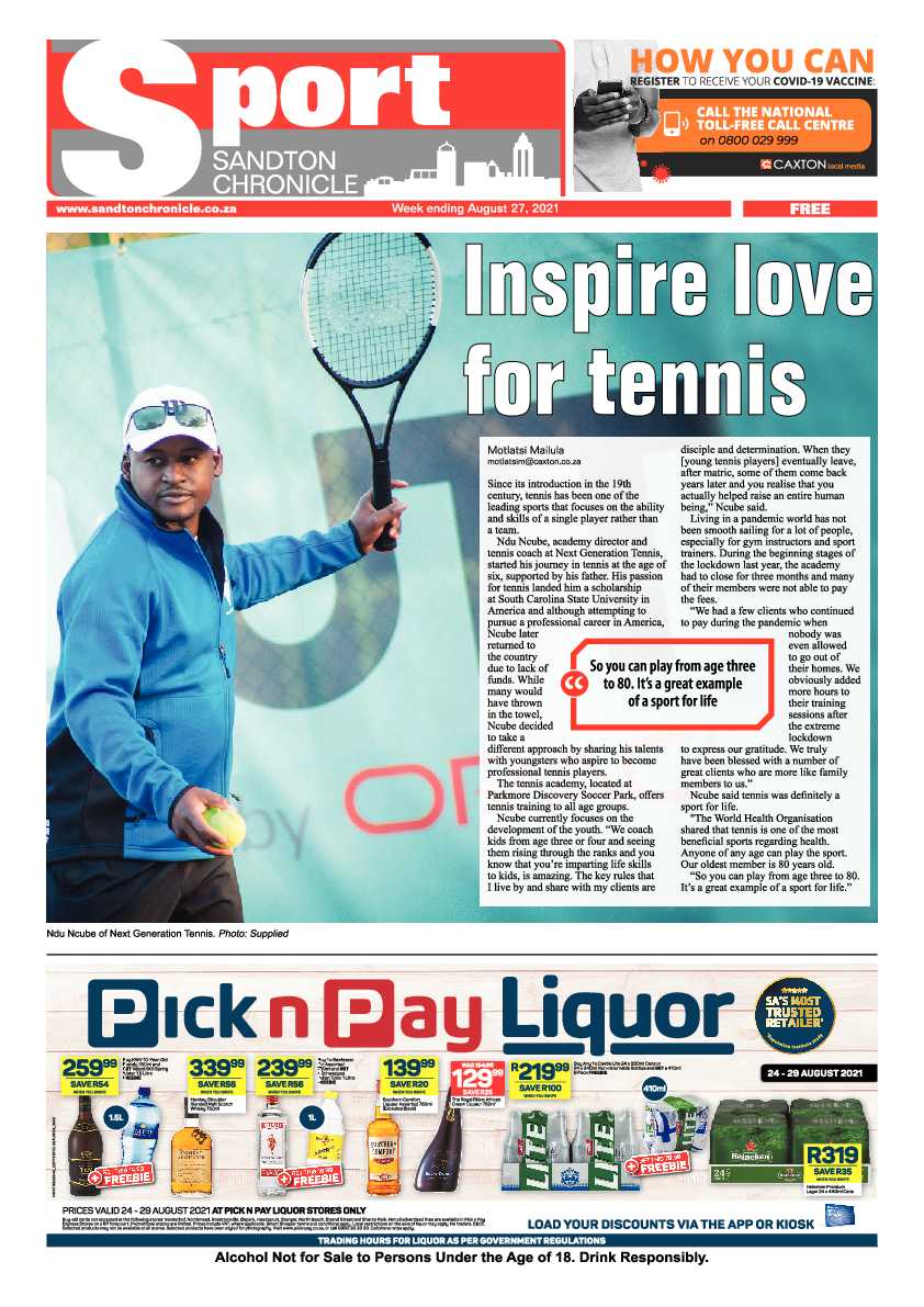 Sandton Chronicle 27 August 2021 page 20
