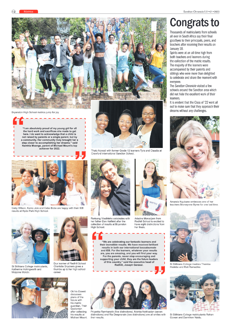 Sandton Chronicle 27 Jan 2023 page 12