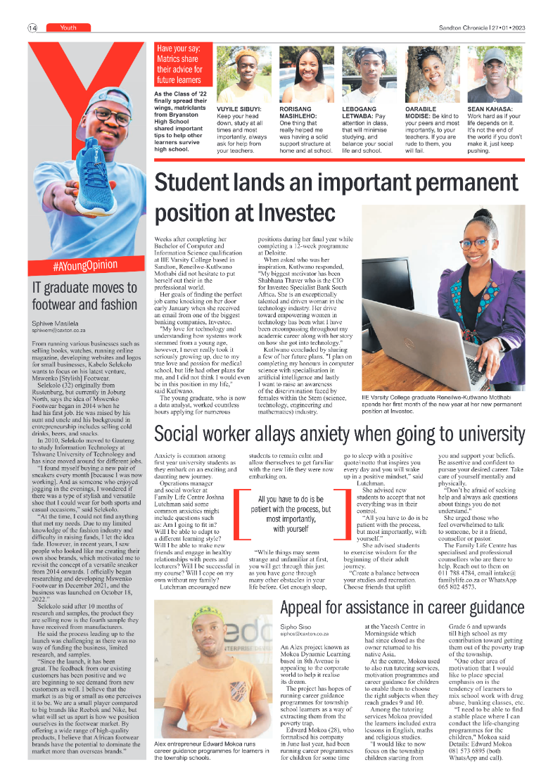 Sandton Chronicle 27 Jan 2023 page 14