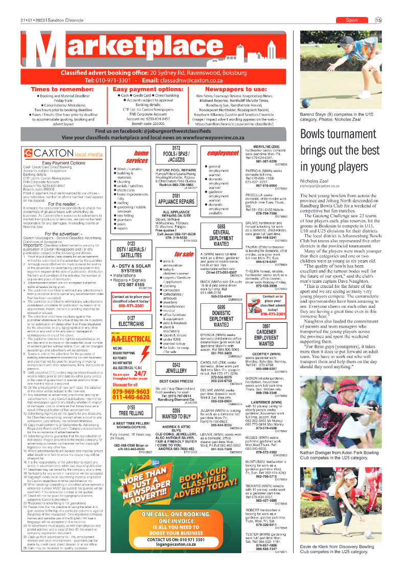 Sandton Chronicle 27 Jan 2023 page 15