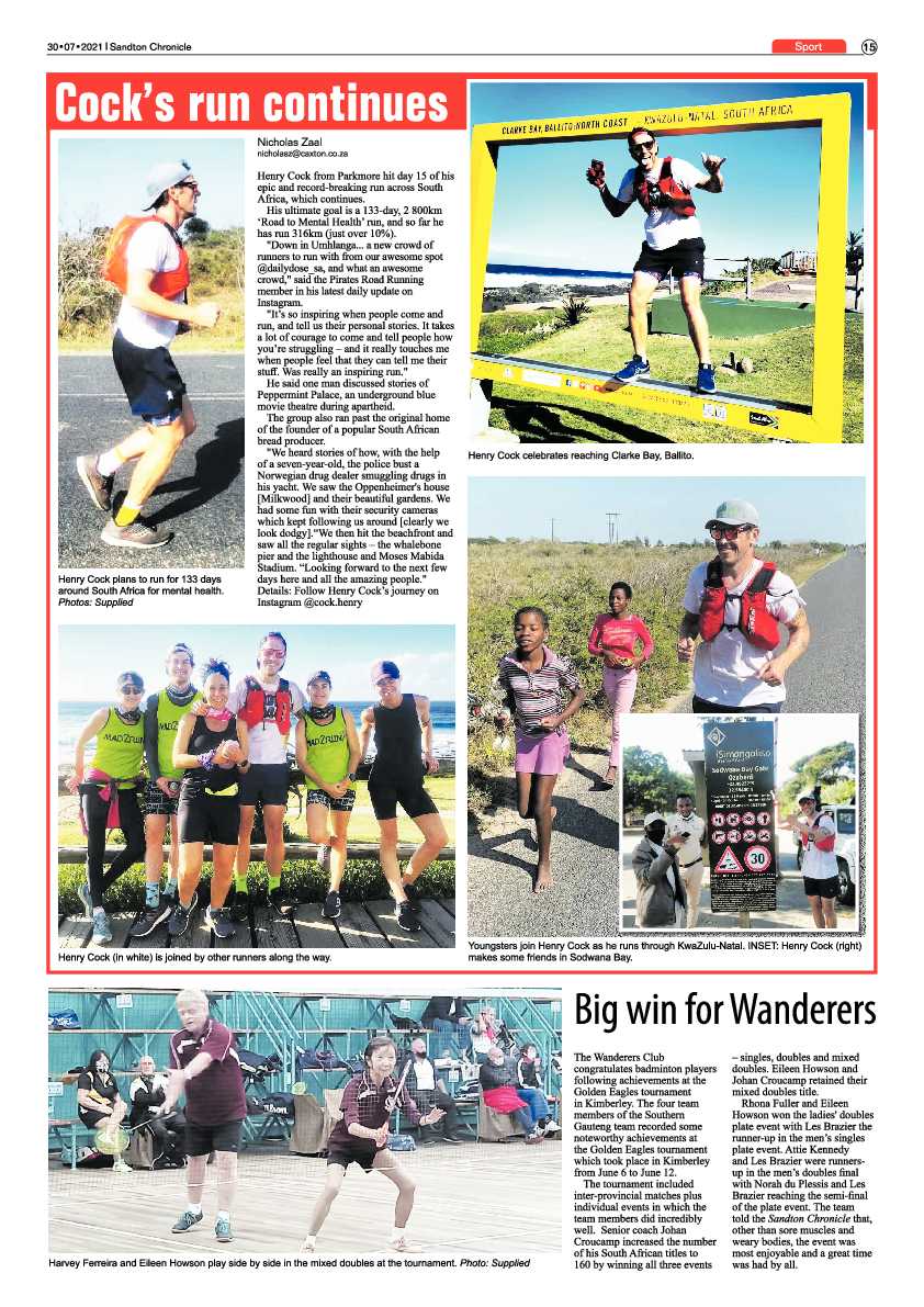 Sandton Chronicle 27 July 2021 page 15
