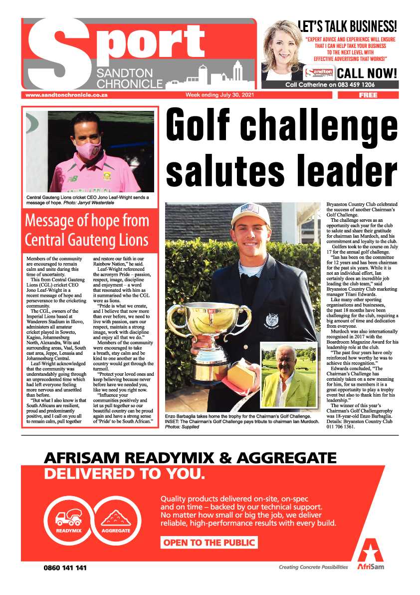 Sandton Chronicle 27 July 2021 page 16