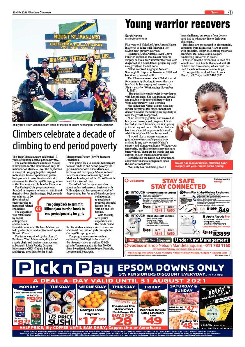 Sandton Chronicle 27 July 2021 page 3