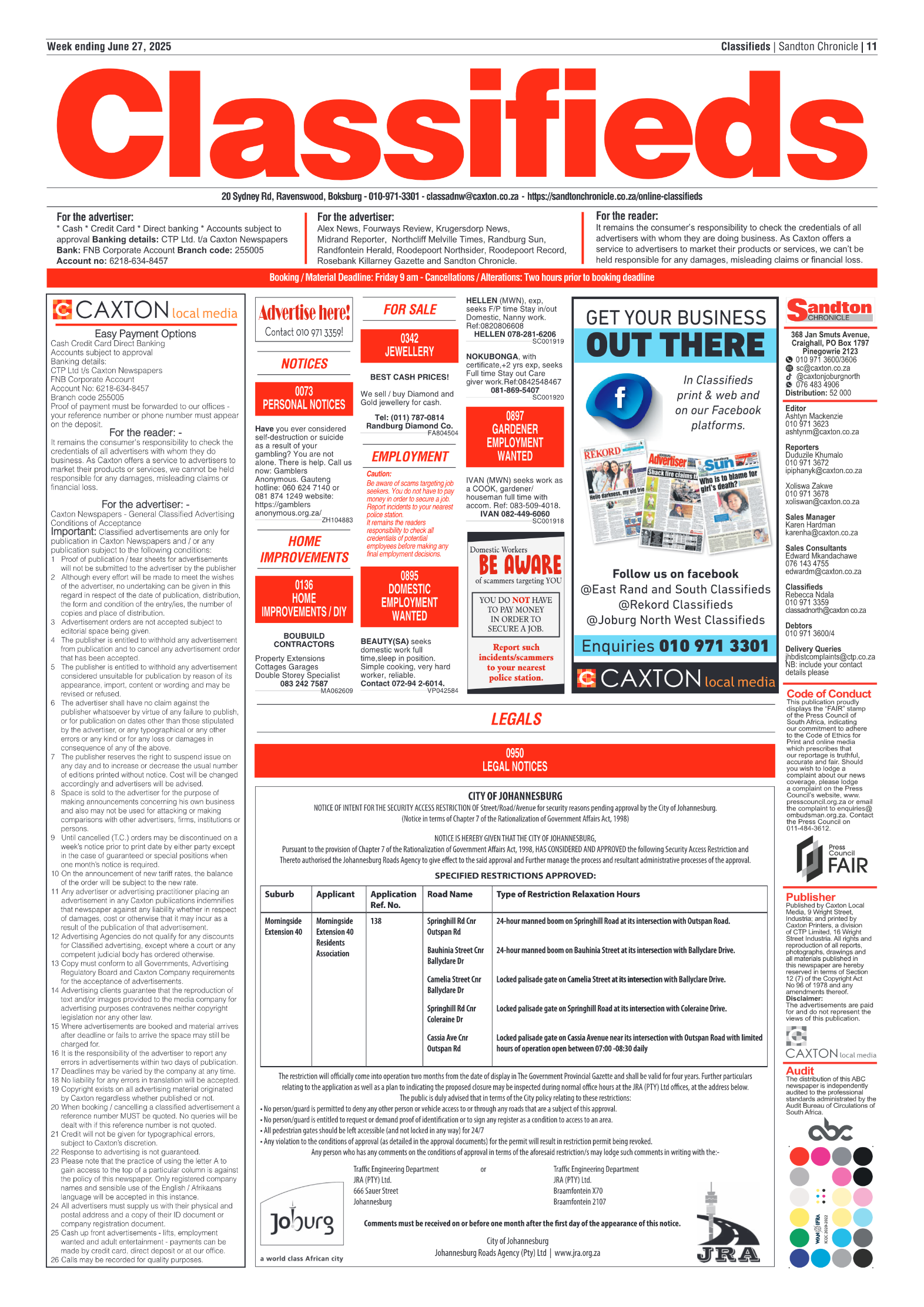 Sandton Chronicle 27 June 2025 page 11