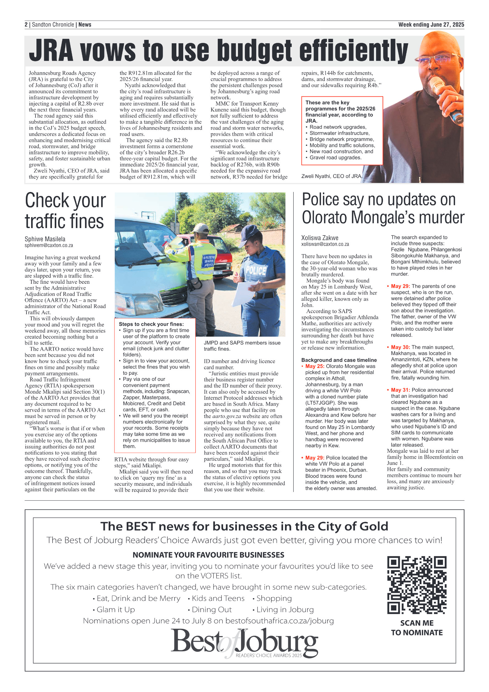 Sandton Chronicle 27 June 2025 page 2