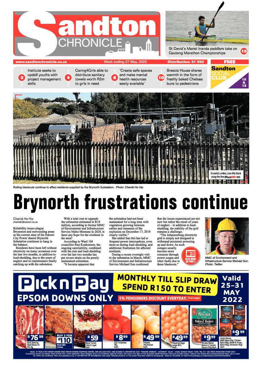 Sandton Chronicle 27 May 2022 page 1