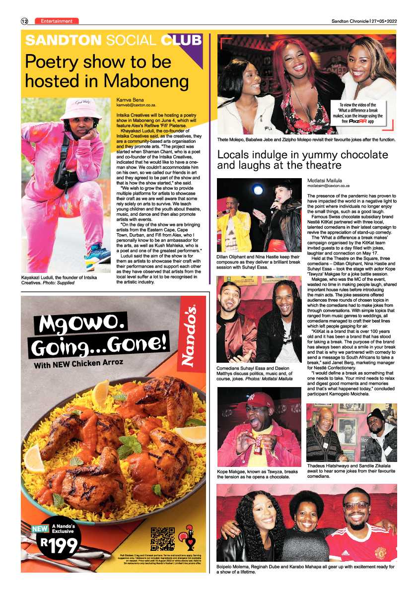 Sandton Chronicle 27 May 2022 page 12