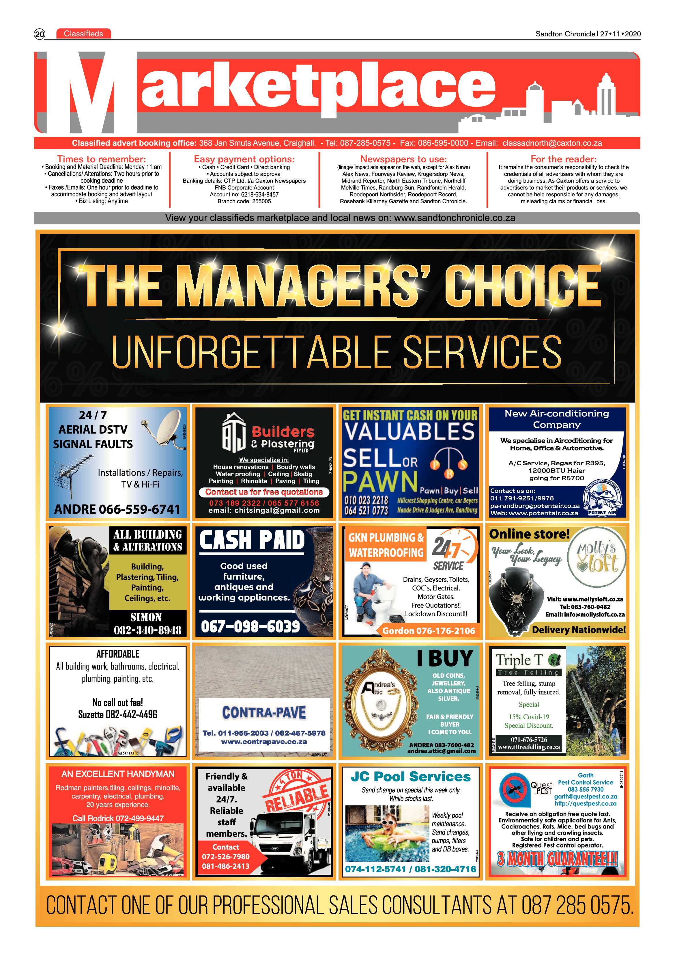 Sandton Chronicle 27 November 2020 page 20