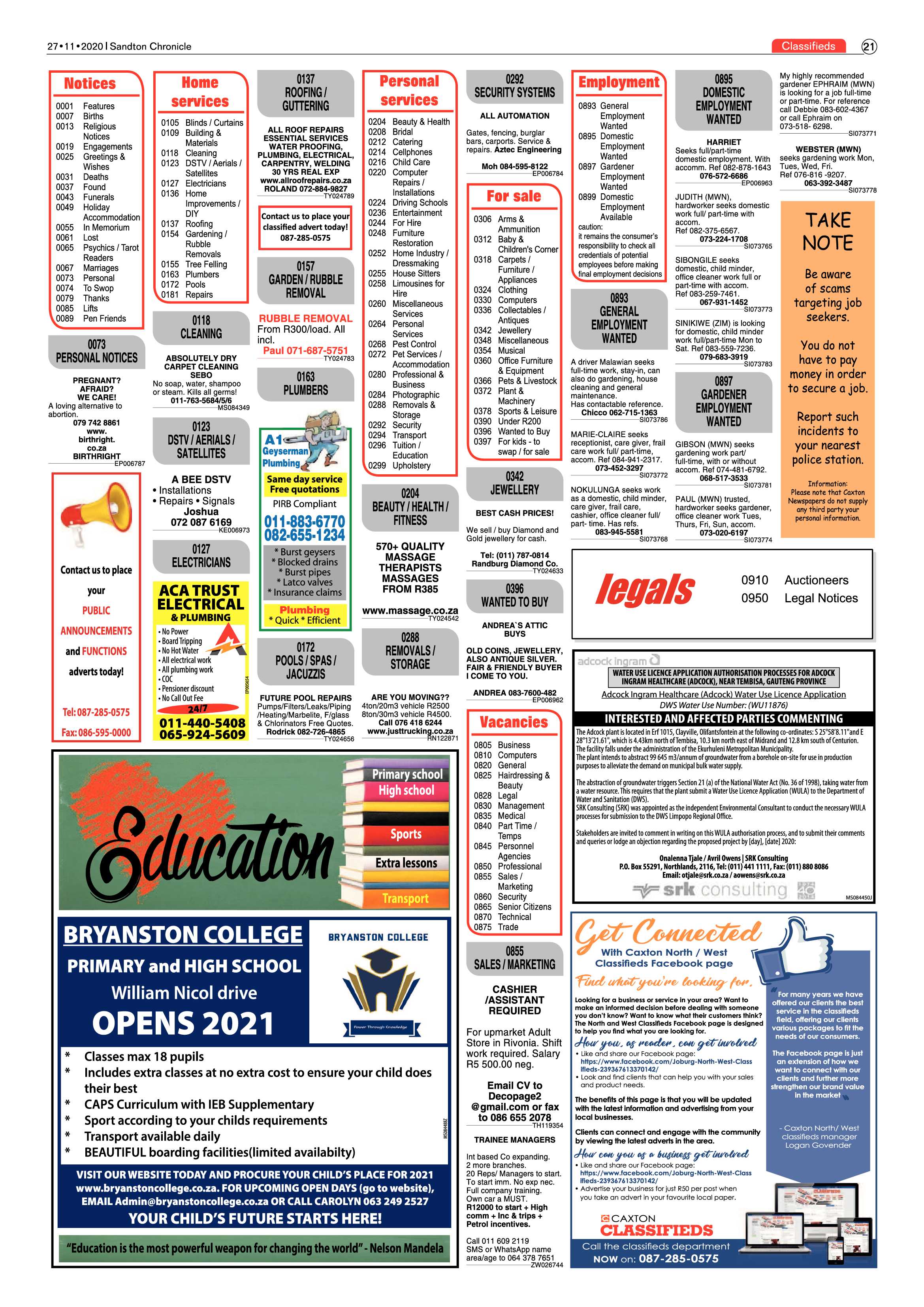 Sandton Chronicle 27 November 2020 page 21