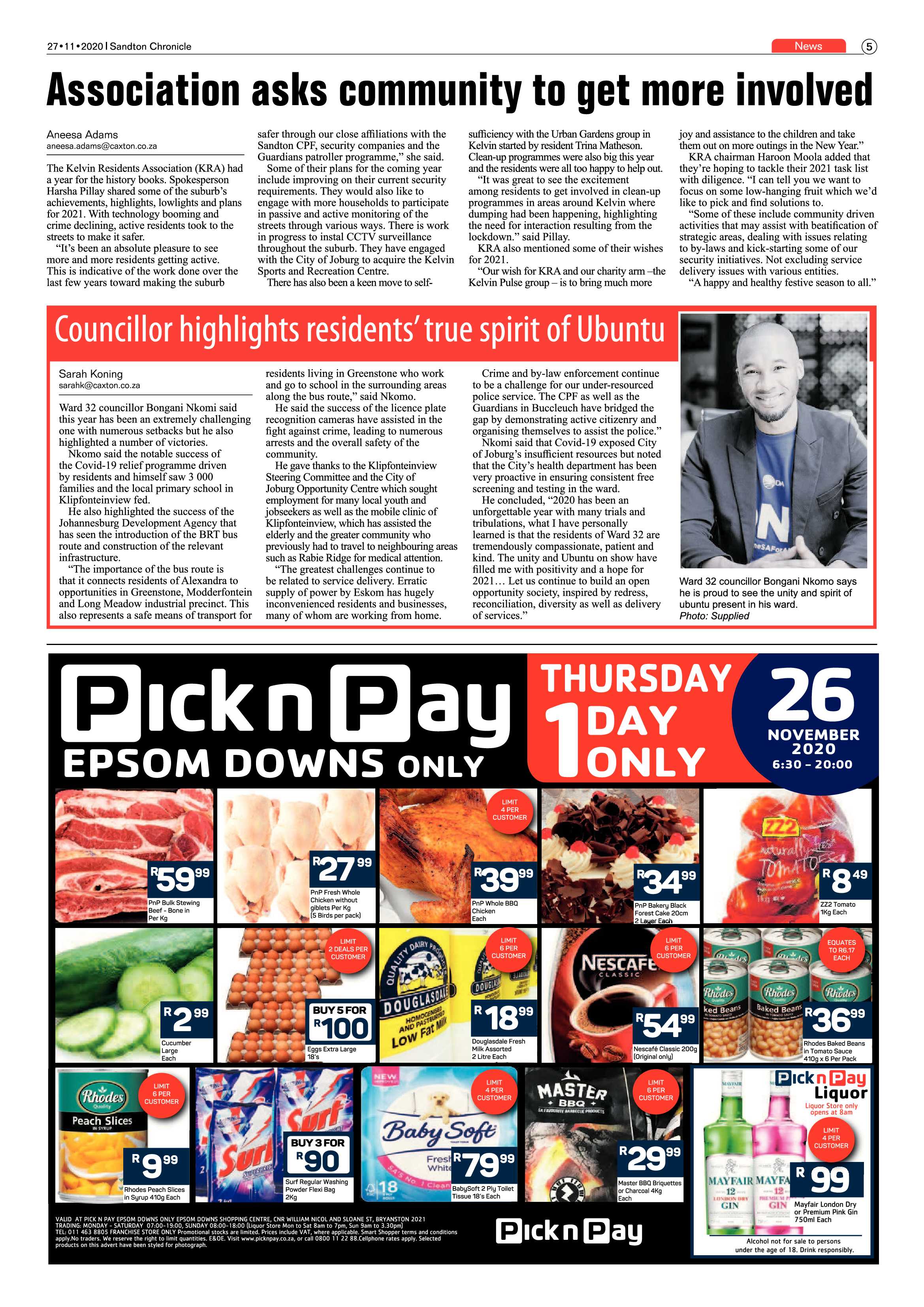 Sandton Chronicle 27 November 2020 page 5