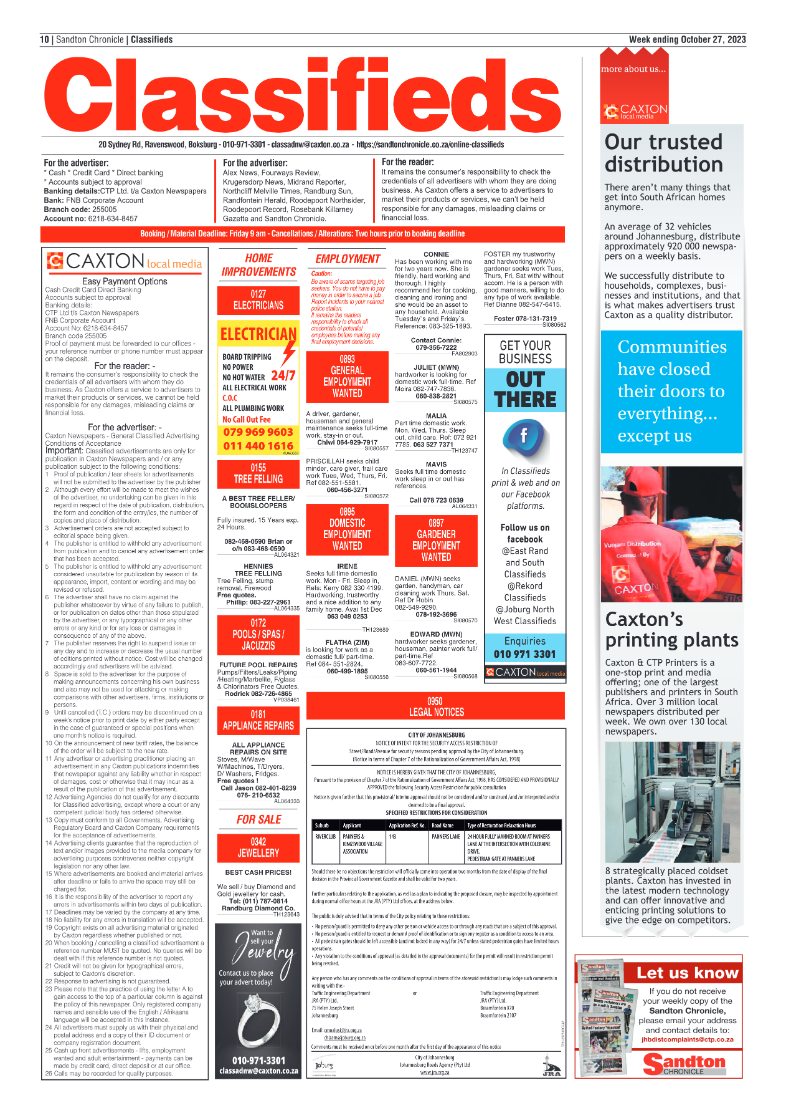 Sandton Chronicle 27 October 2023 page 10