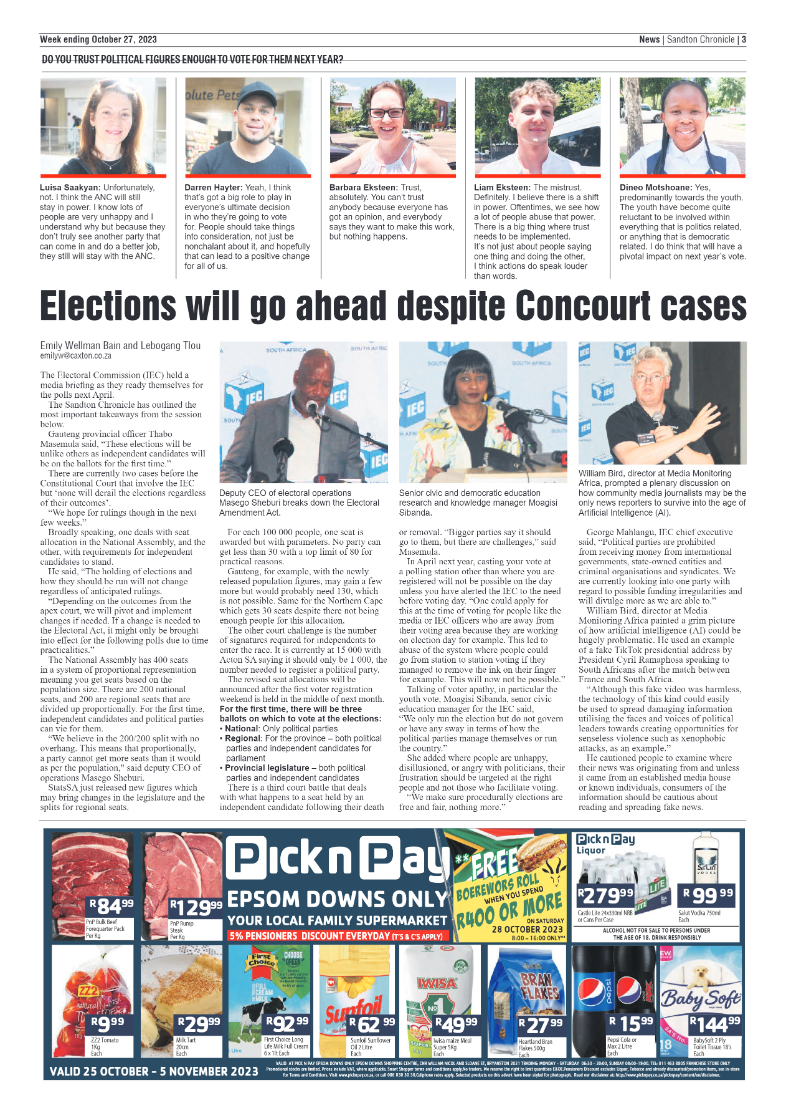 Sandton Chronicle 27 October 2023 page 3