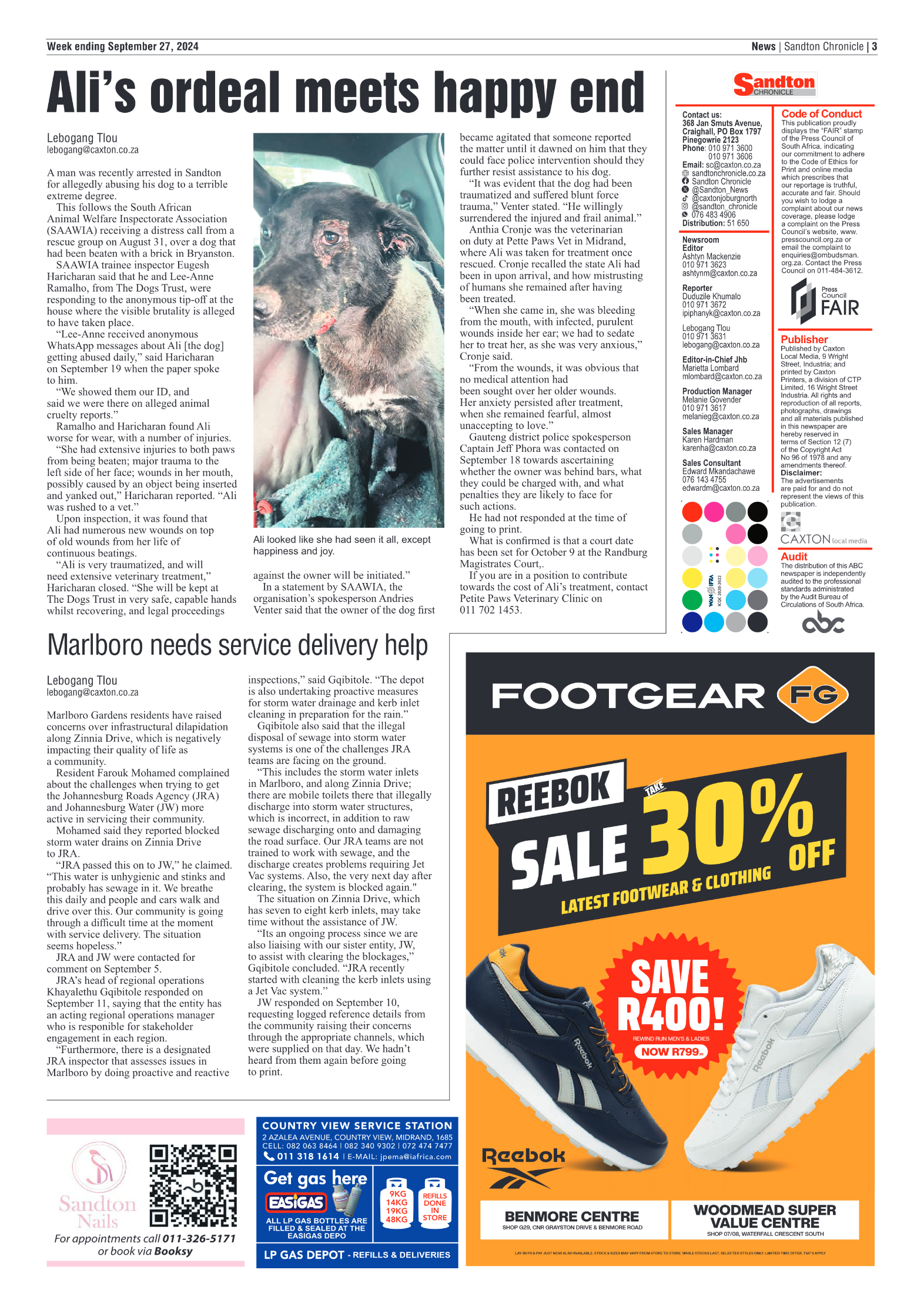 Sandton Chronicle 27 September 2024 page 19