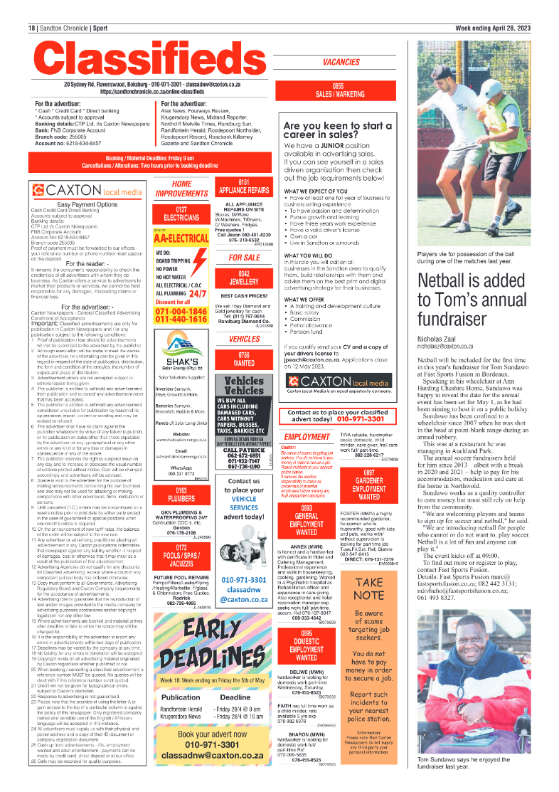Sandton Chronicle 28 April 2023 page 18