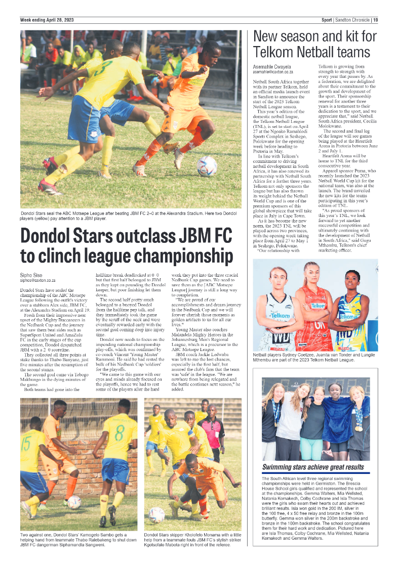 Sandton Chronicle 28 April 2023 page 19