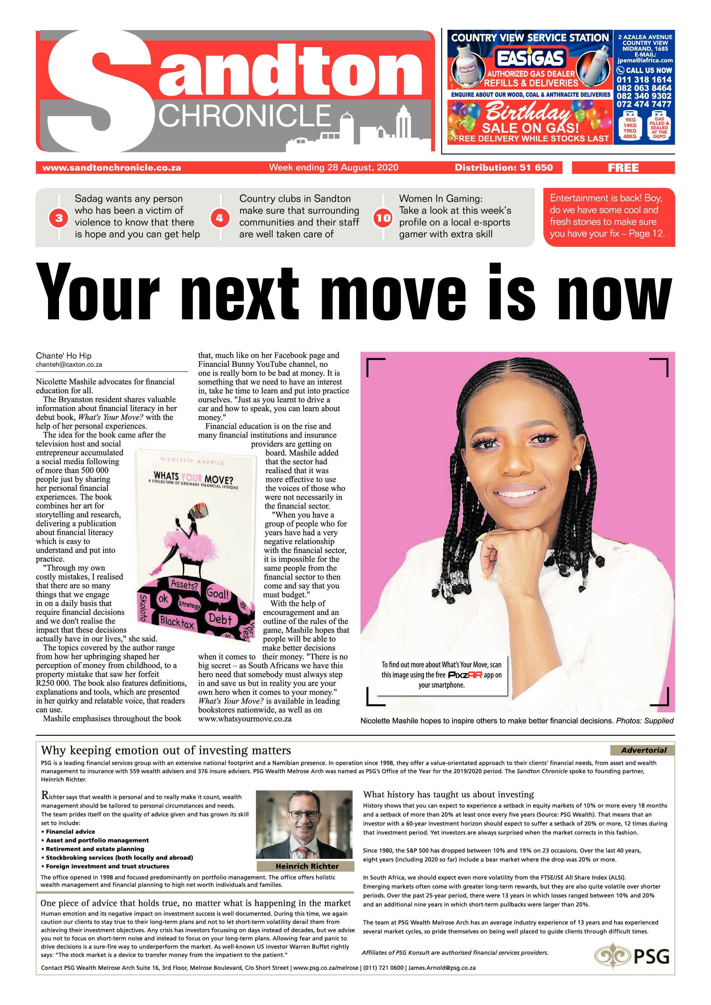 Sandton Chronicle 28 August 2020 page 1