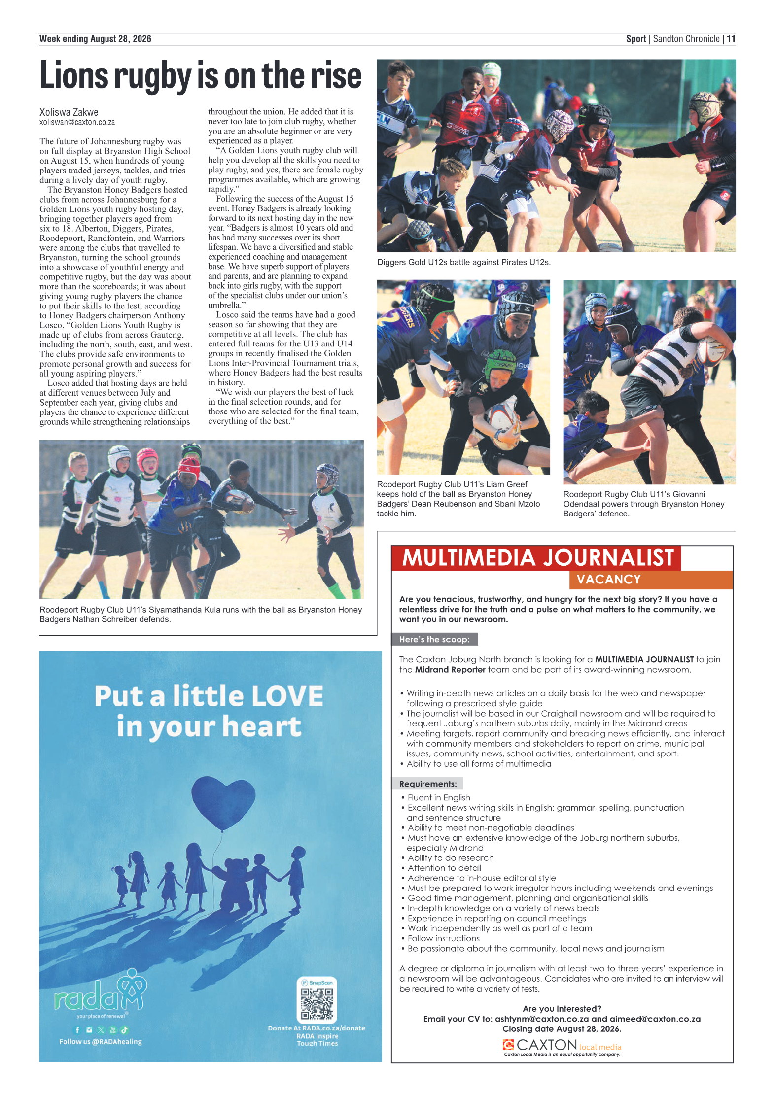 Sandton Chronicle 28 August 2026 page 11