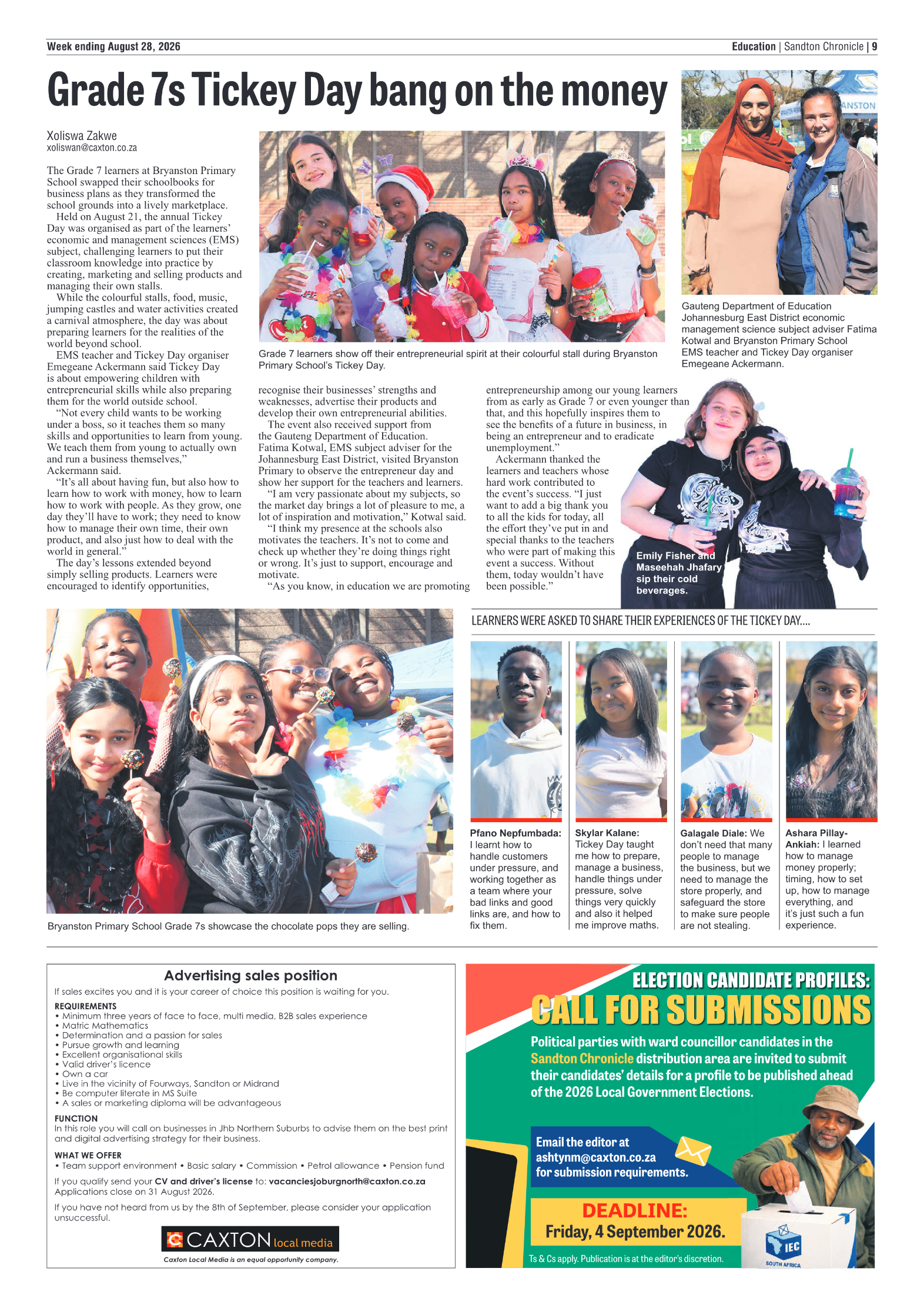 Sandton Chronicle 28 August 2026 page 9