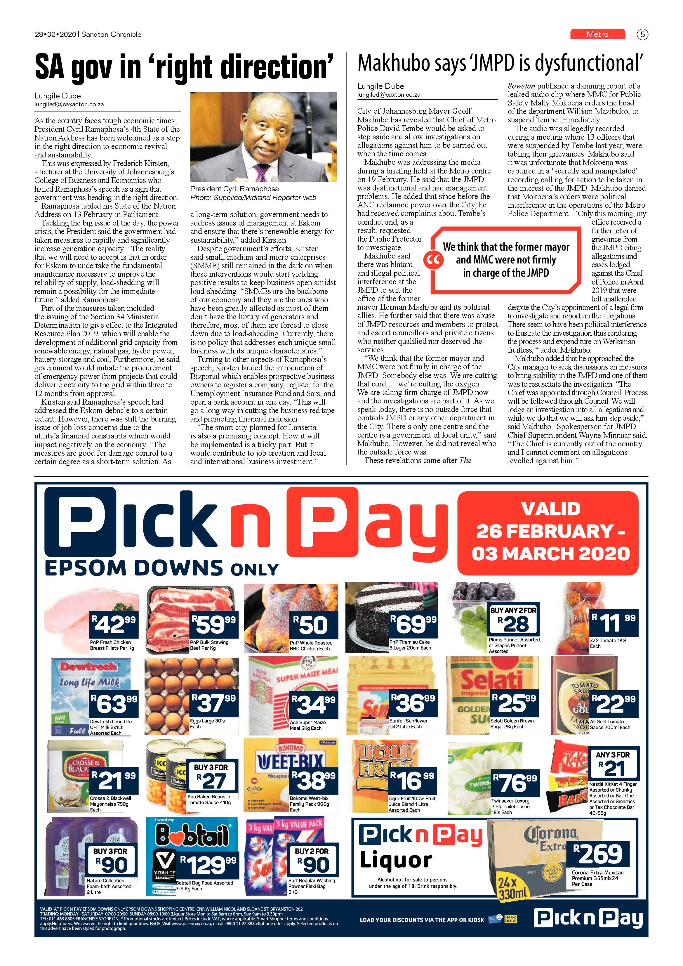 Sandton Chronicle 28 February 2020 page 5