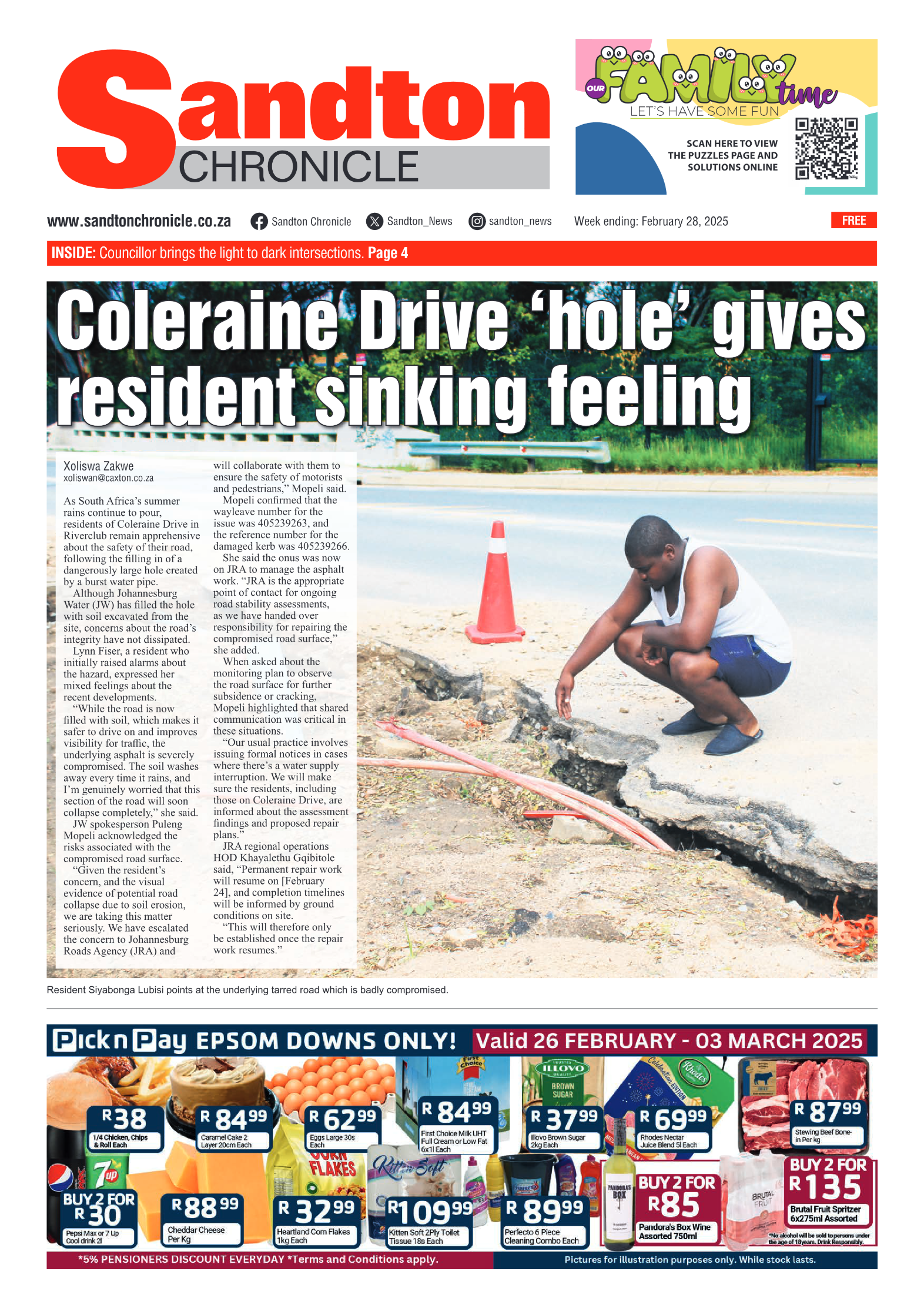 Sandton Chronicle 28 February 2025 page 1