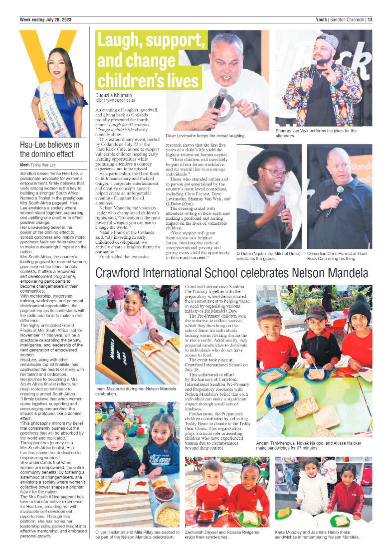 Sandton Chronicle 28 July 2023 page 13