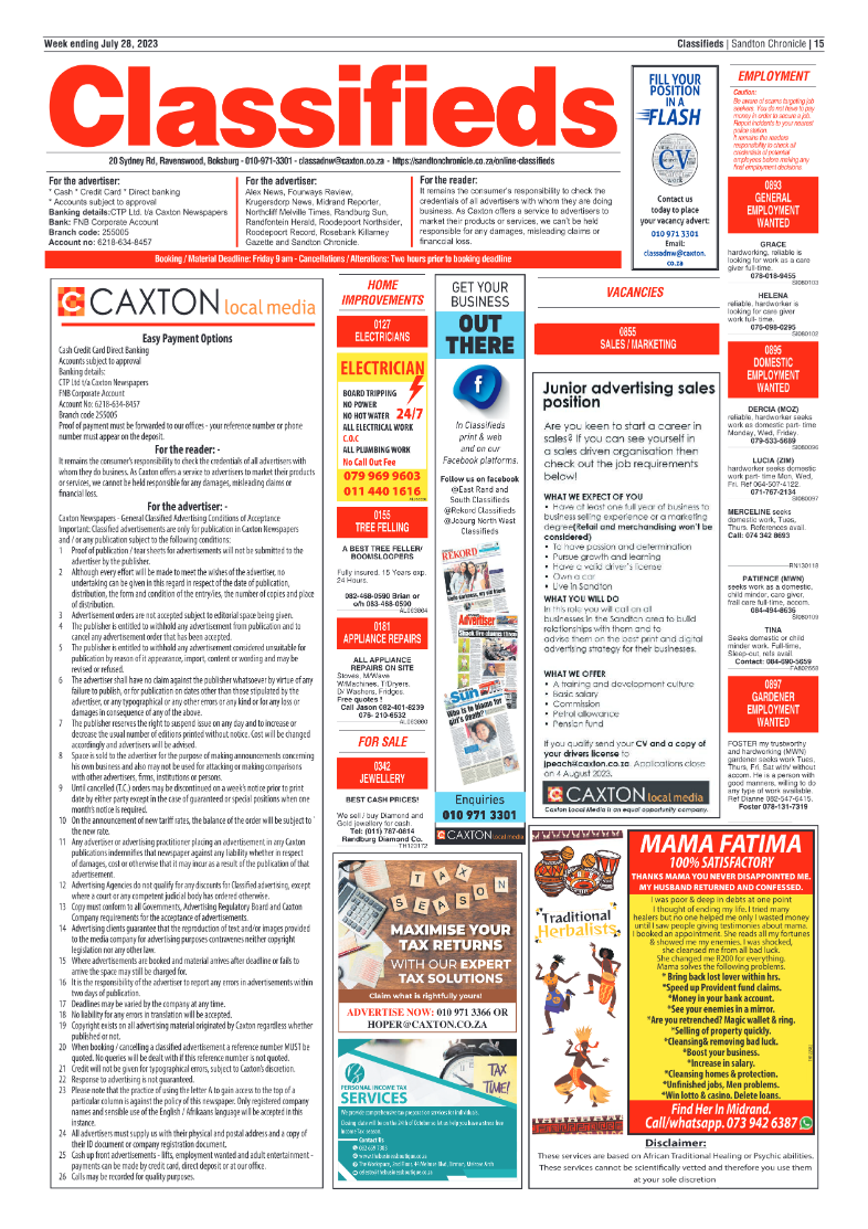 Sandton Chronicle 28 July 2023 page 15