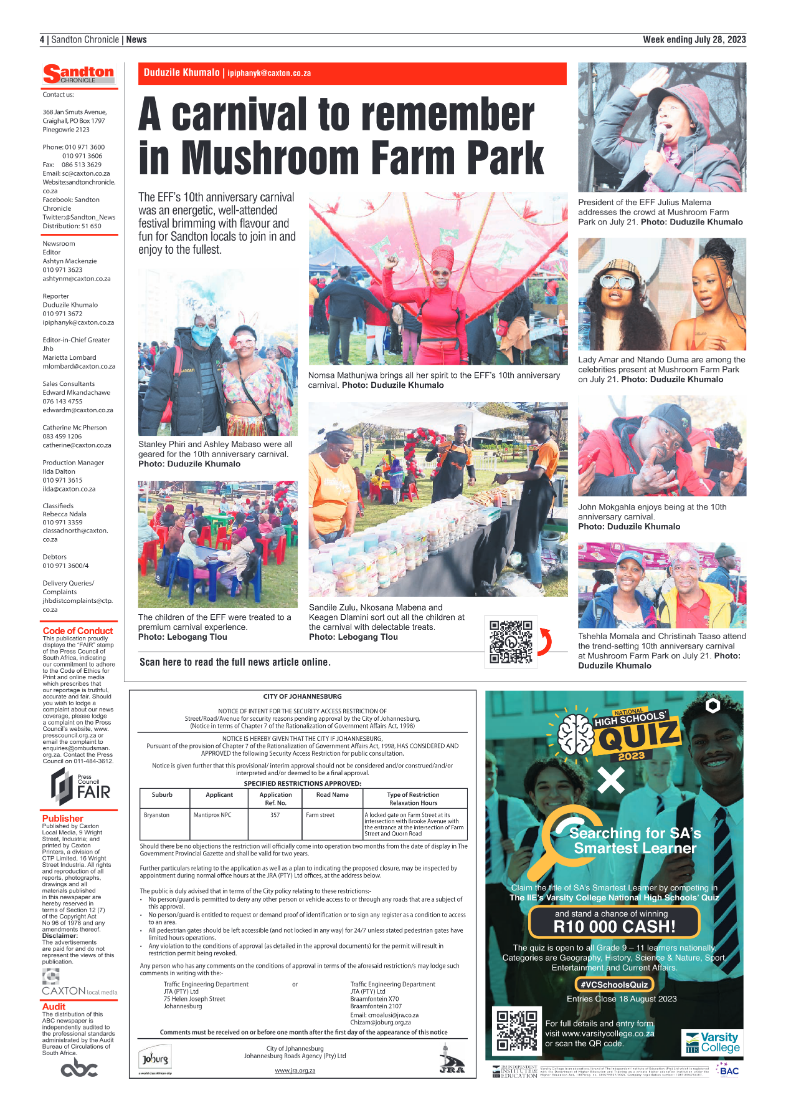 Sandton Chronicle 28 July 2023 page 4