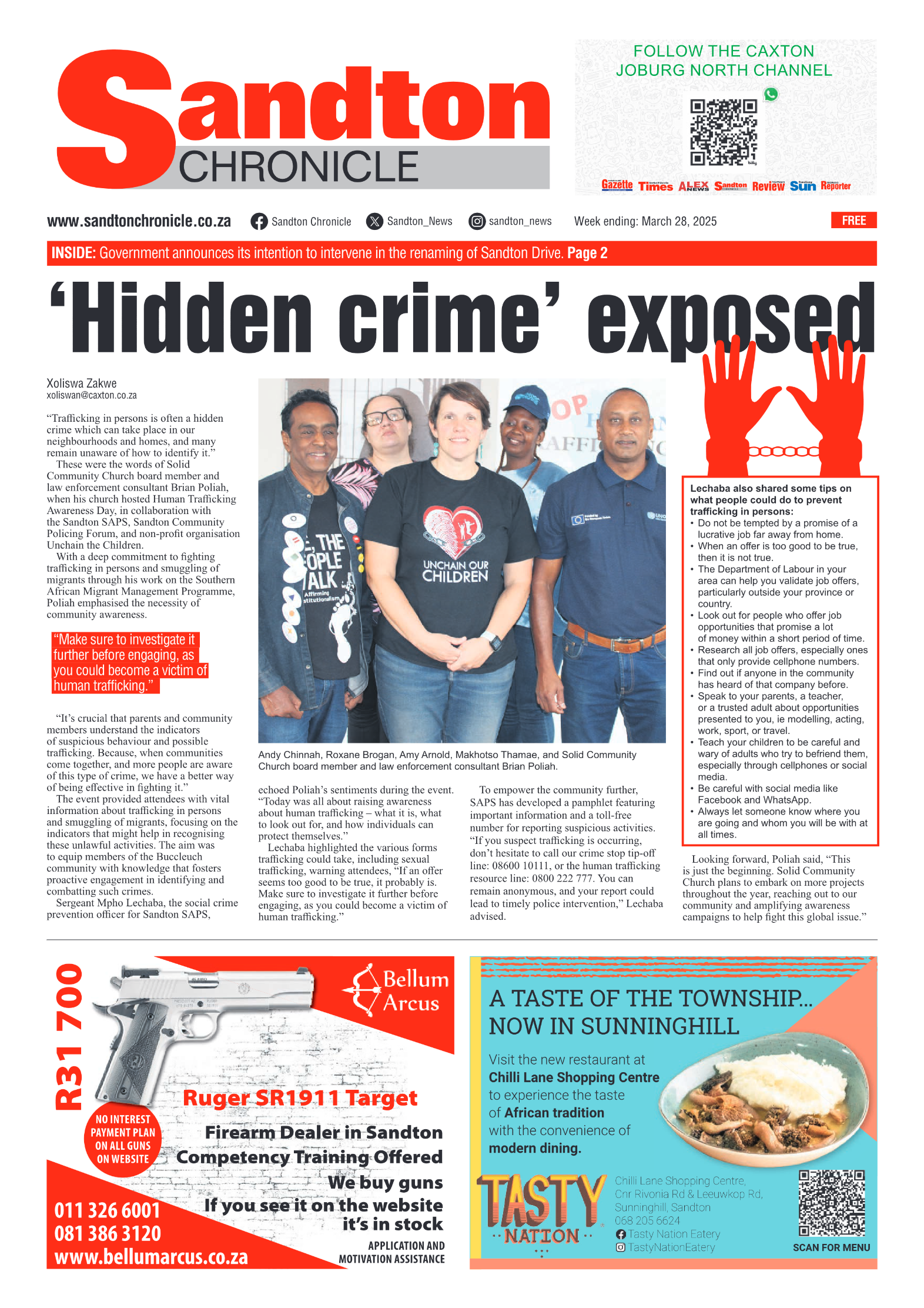 Sandton Chronicle 28 March 2025 page 1