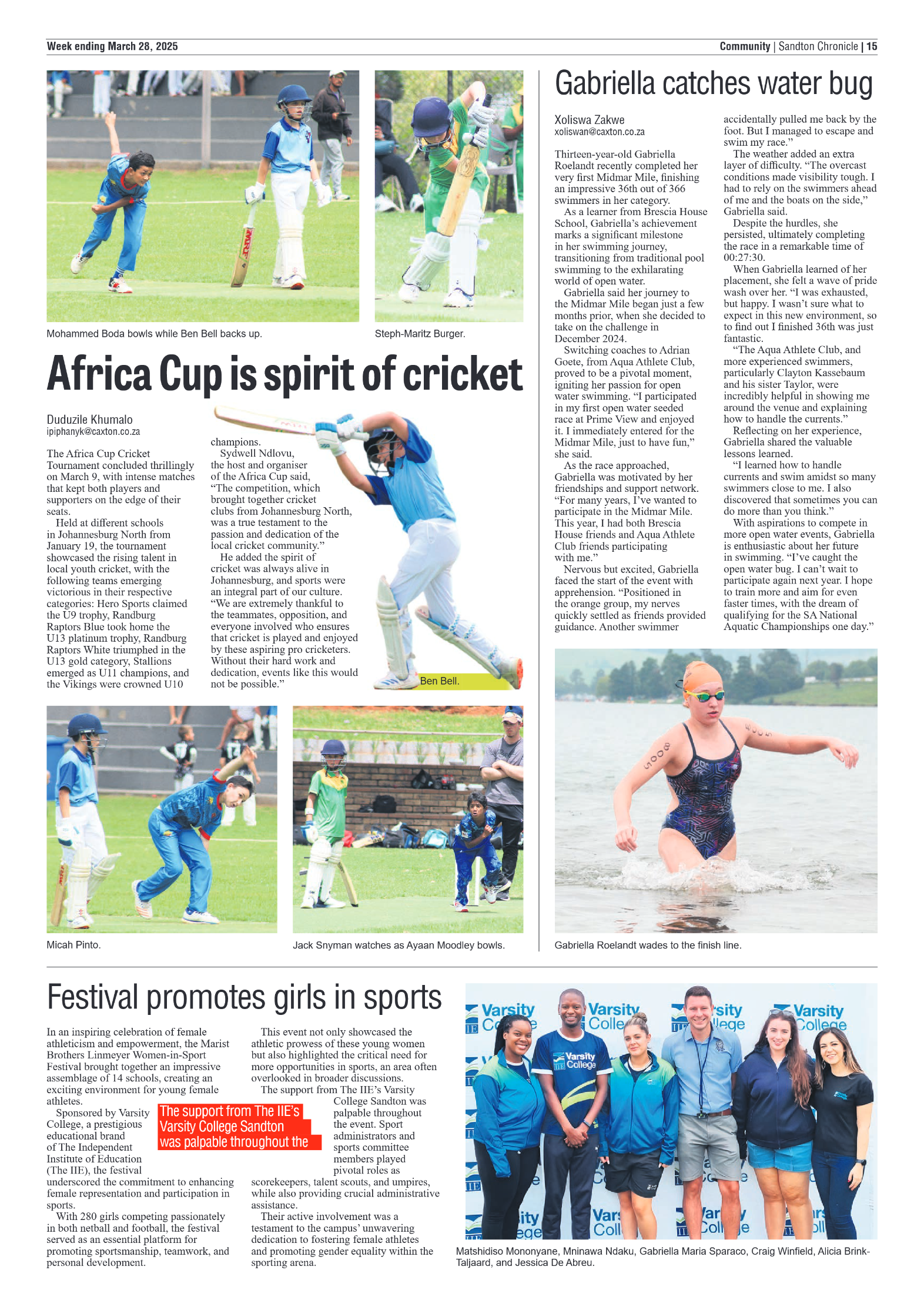 Sandton Chronicle 28 March 2025 page 15
