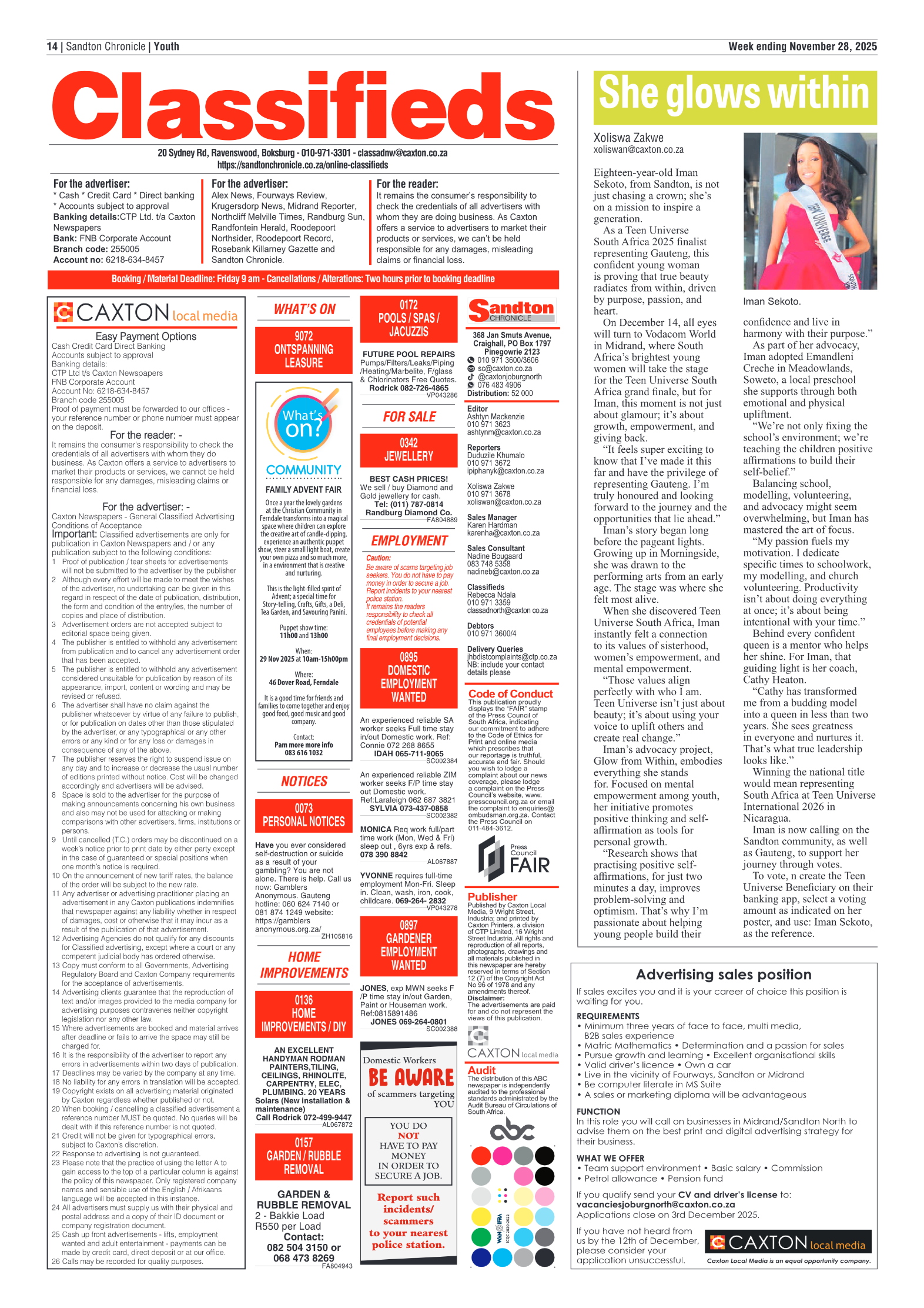 Sandton Chronicle 28 November 2025 page 16