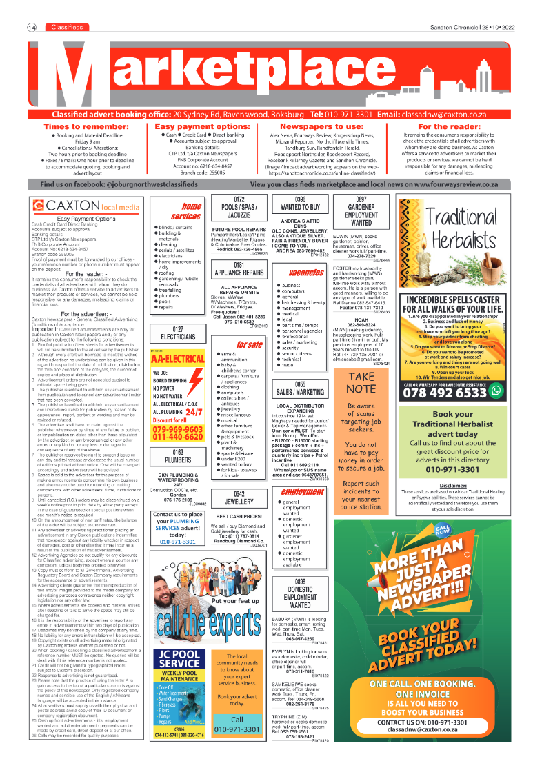 Sandton Chronicle 28 Oct 2022 page 14