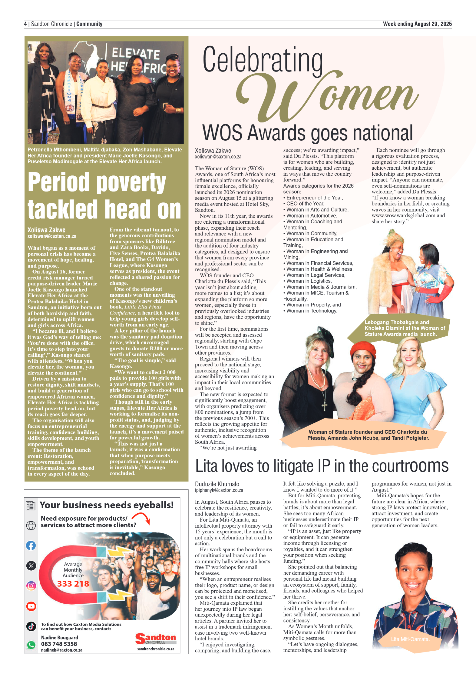 Sandton Chronicle 29 August 2025 page 4