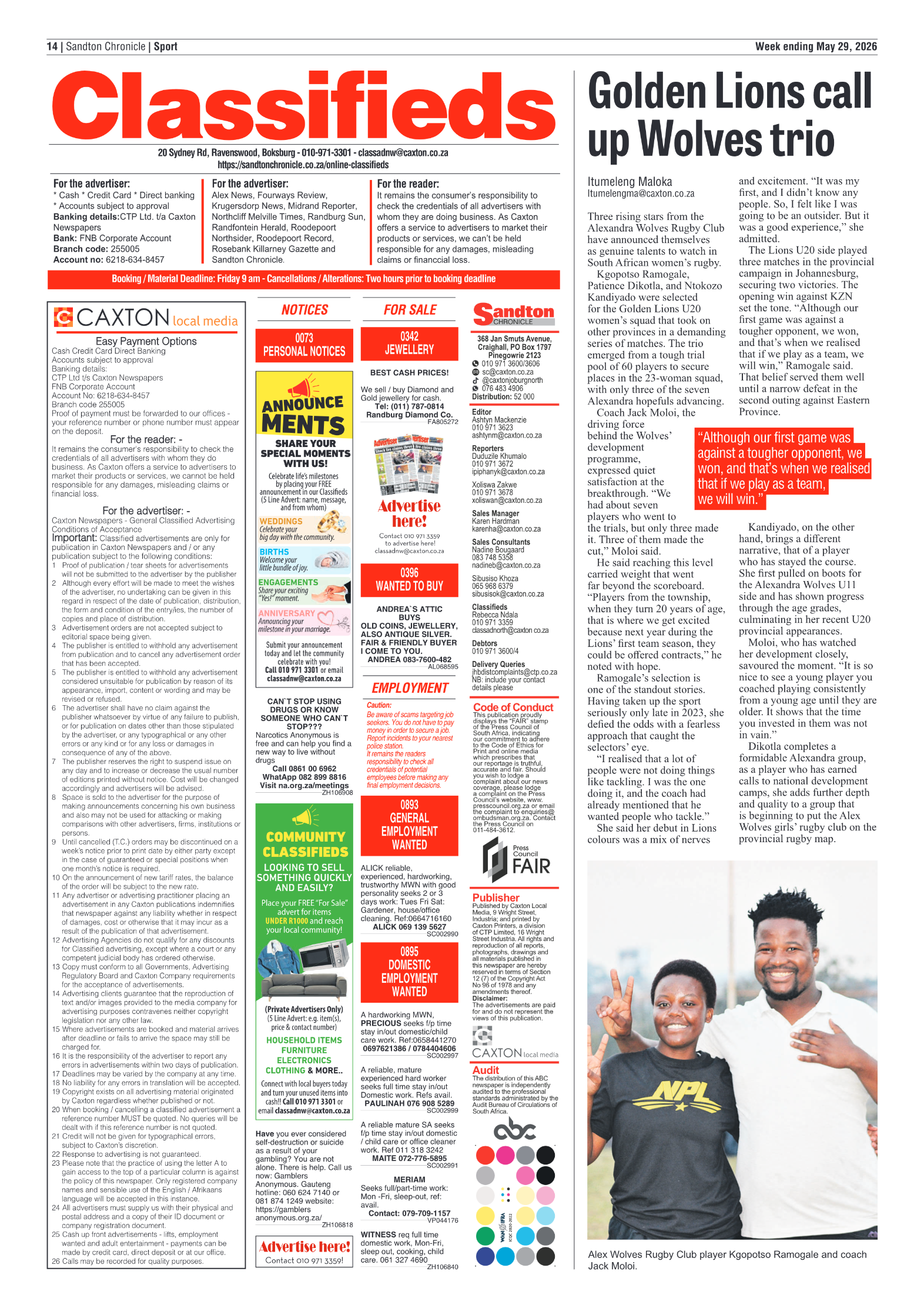 Sandton Chronicle 29 May 2026 page 14