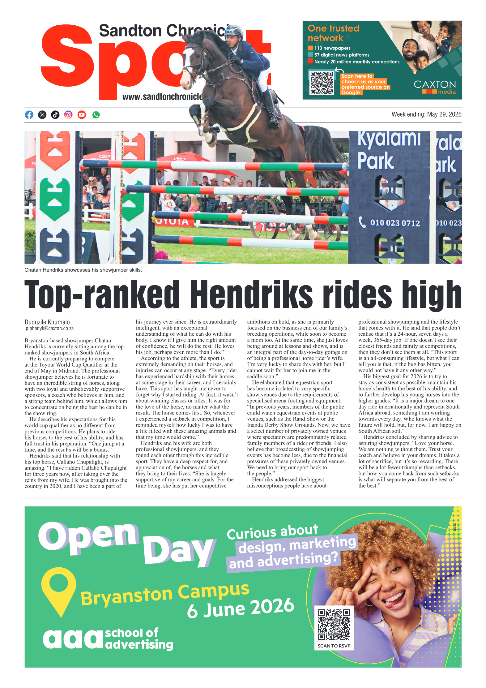 Sandton Chronicle 29 May 2026 page 16