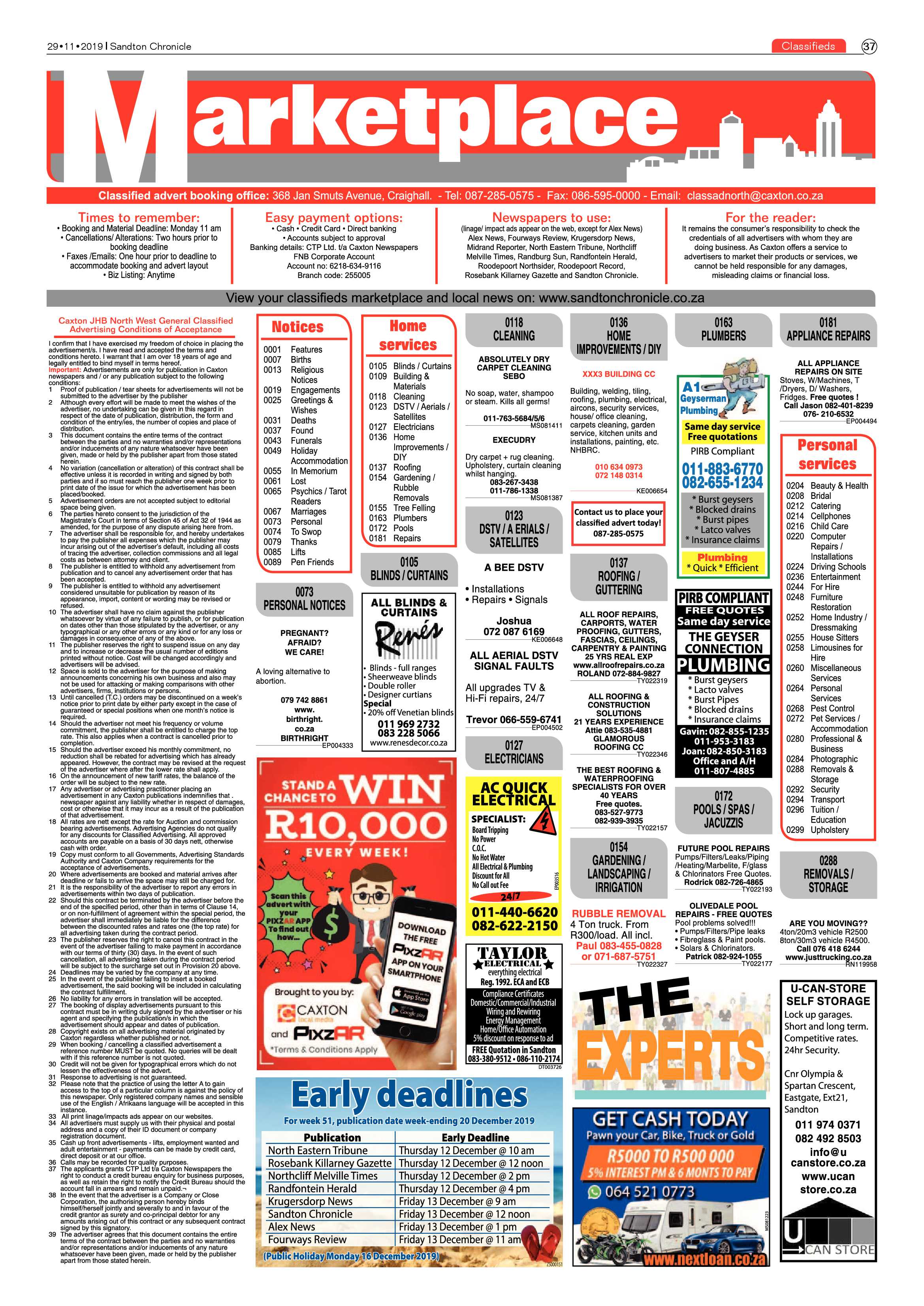 Sandton Chronicle 29 November 2019 page 37