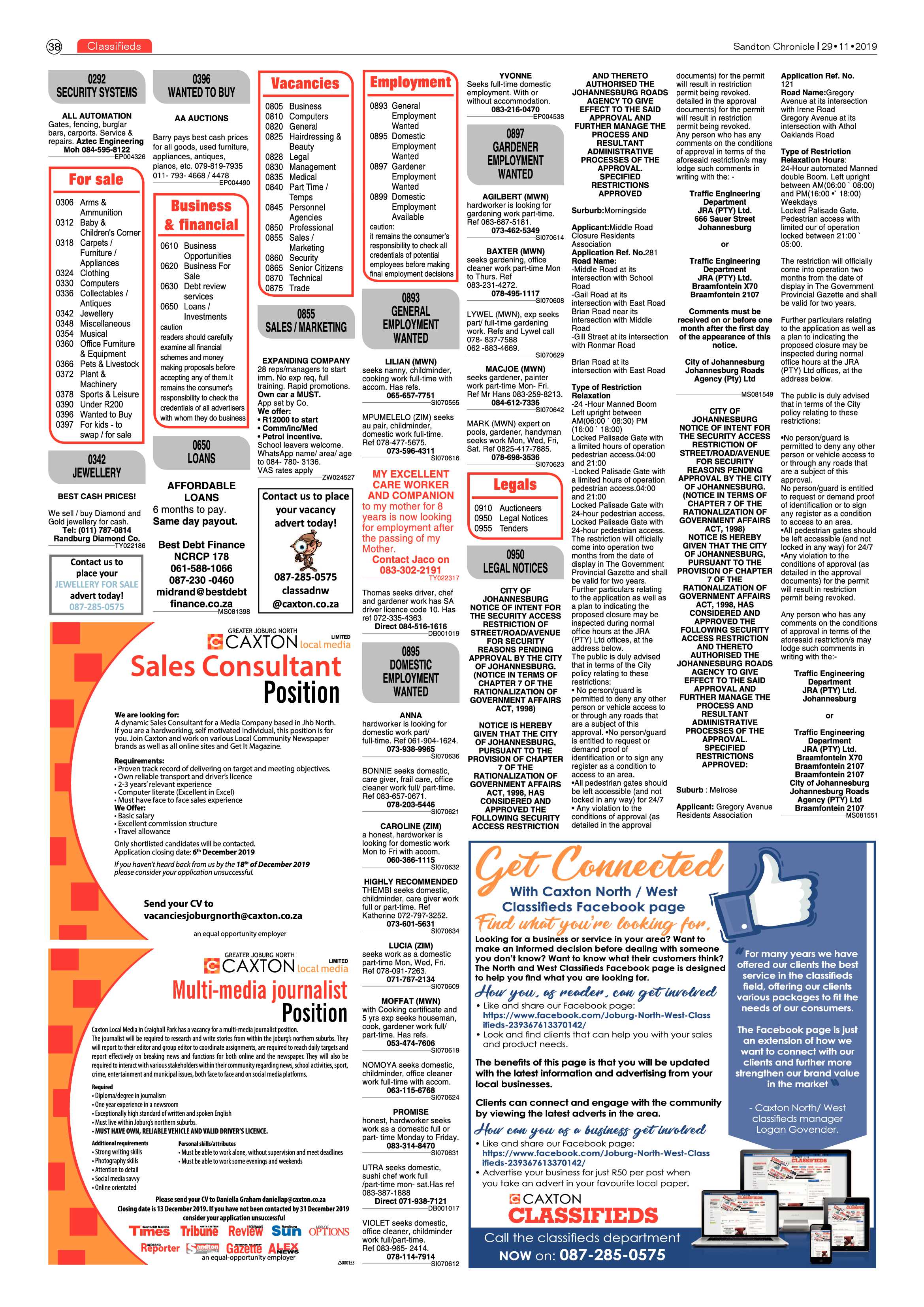 Sandton Chronicle 29 November 2019 page 38