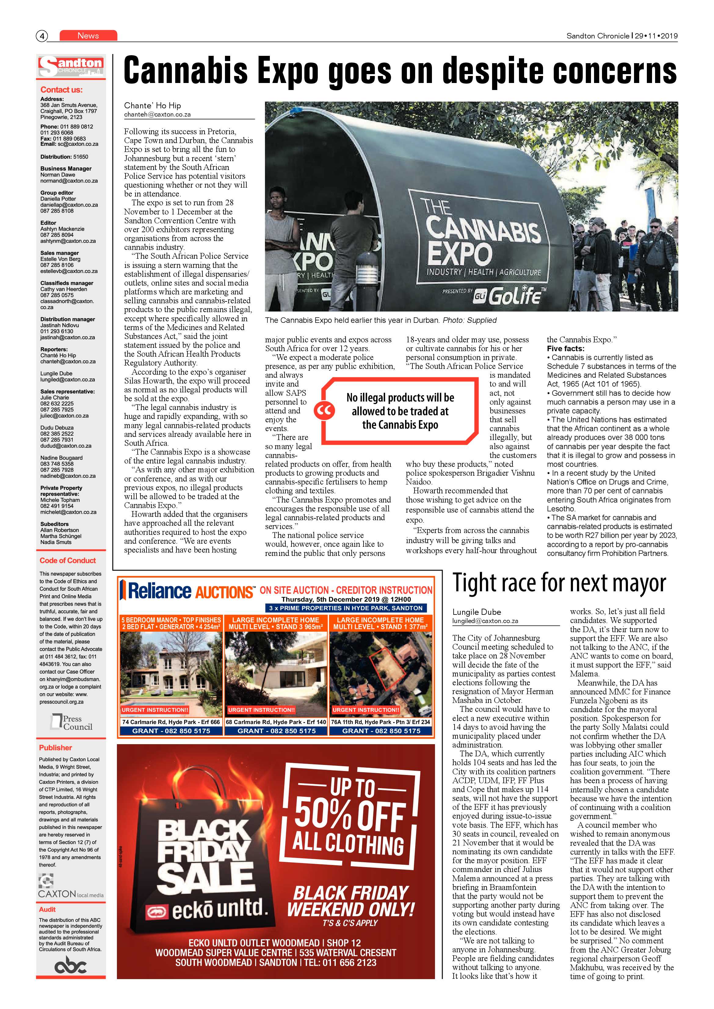 Sandton Chronicle 29 November 2019 page 4