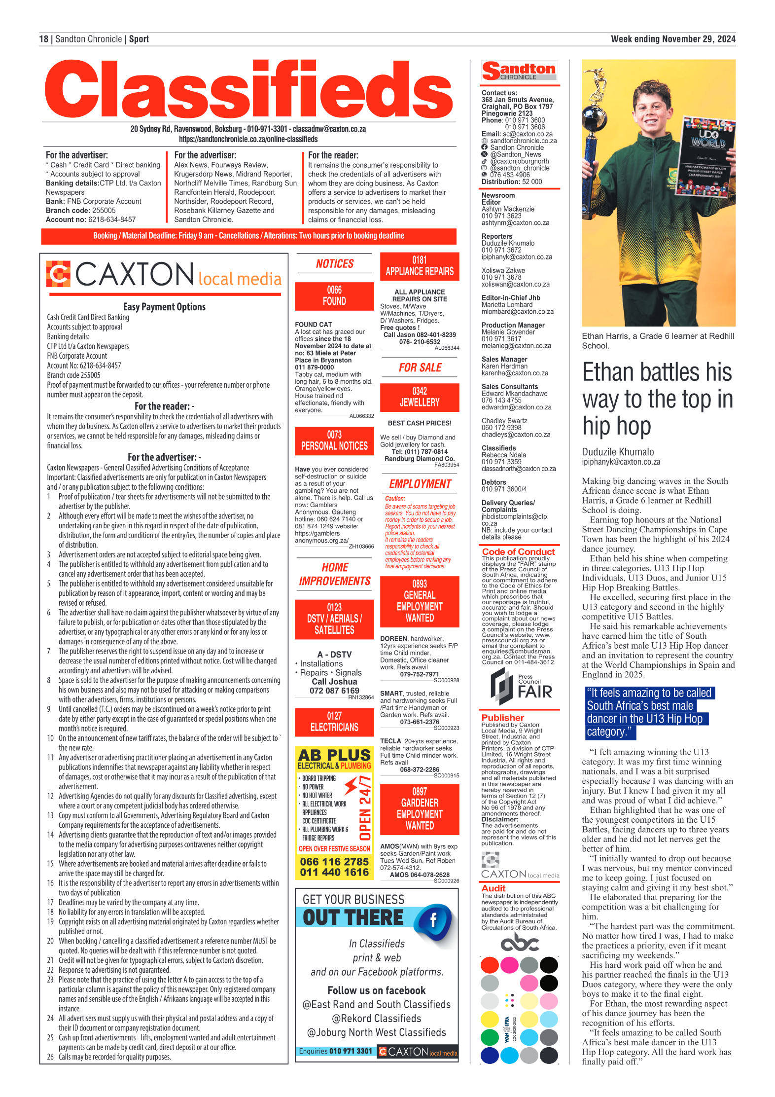 Sandton Chronicle 29 November 2024 page 18