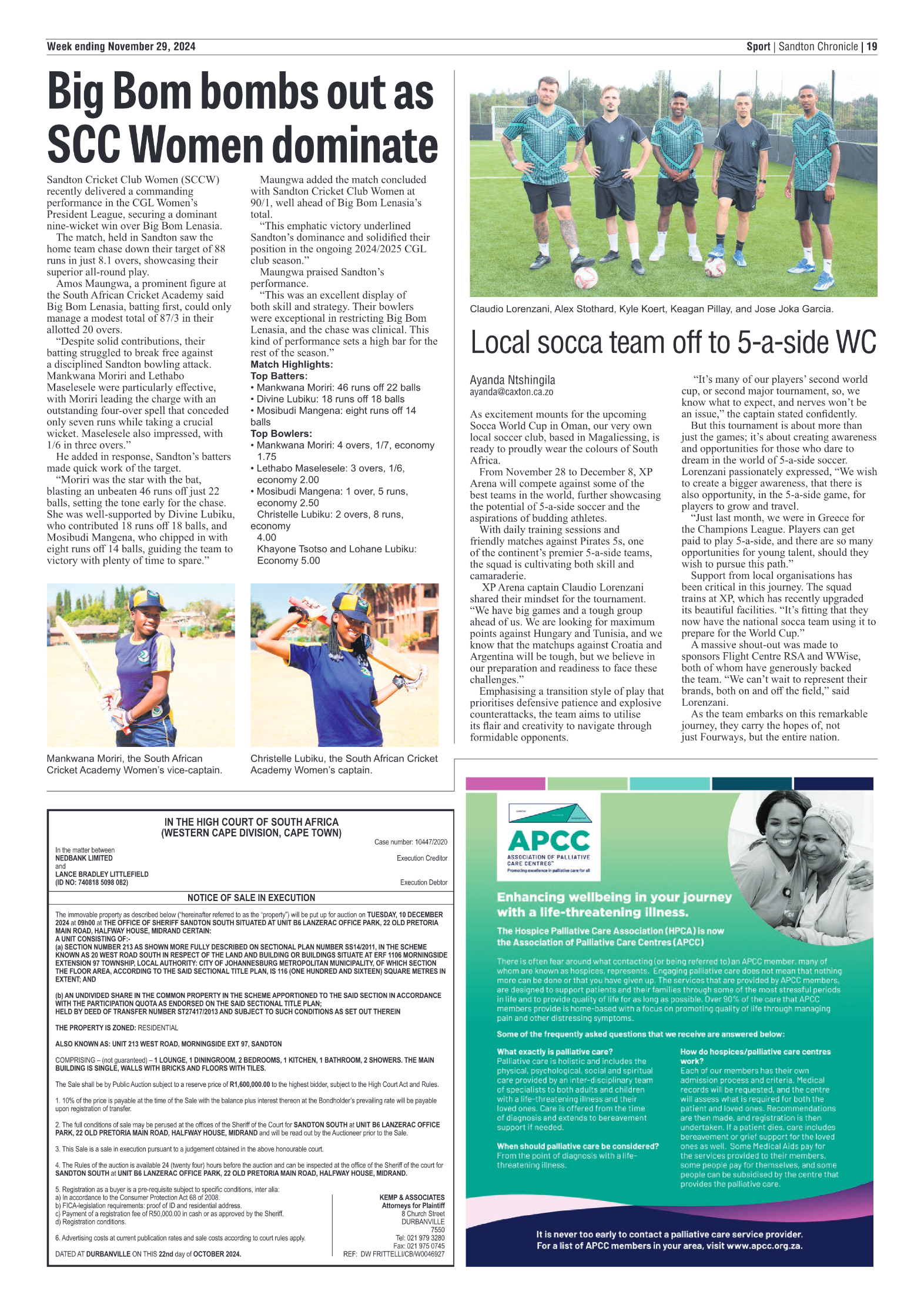 Sandton Chronicle 29 November 2024 page 19