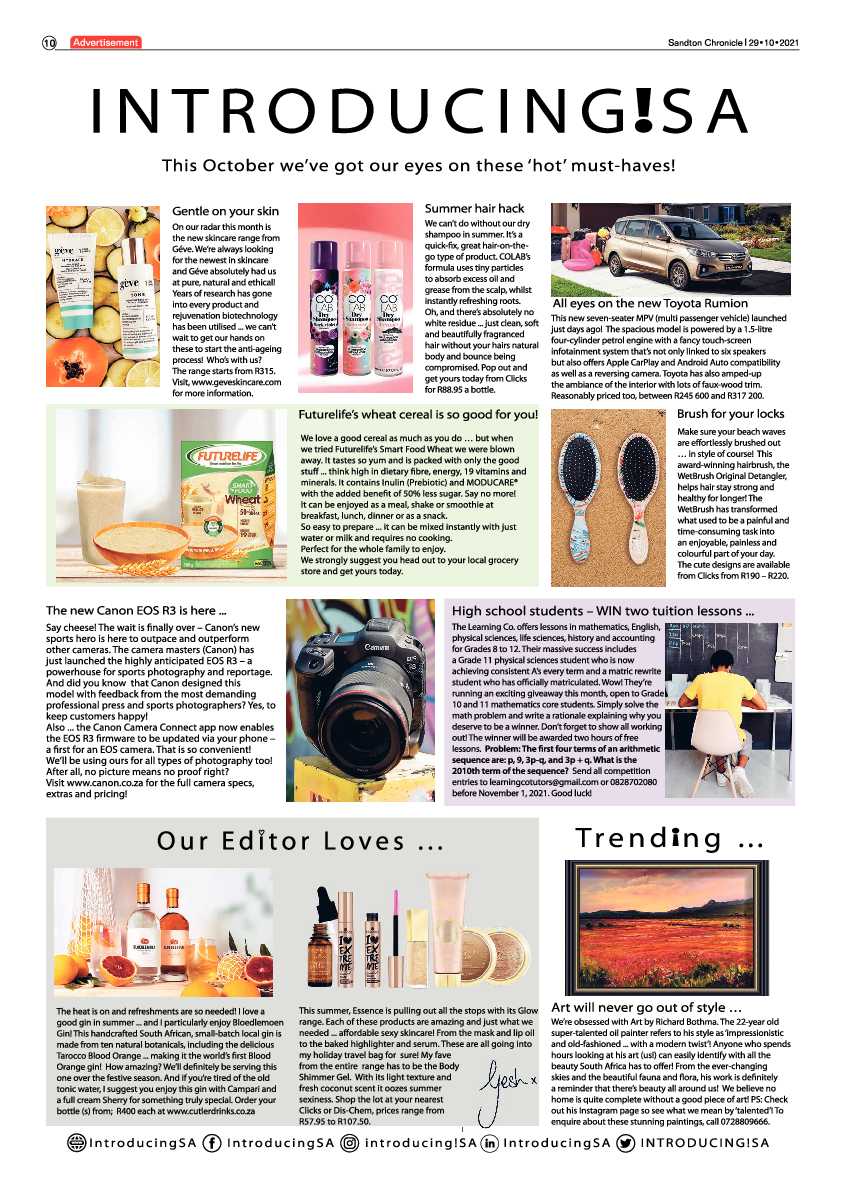 Sandton Chronicle 29 October 2021 page 10