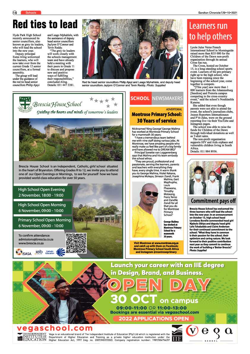 Sandton Chronicle 29 October 2021 page 14