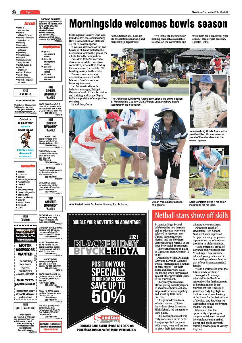 Sandton Chronicle 29 October 2021 page 18