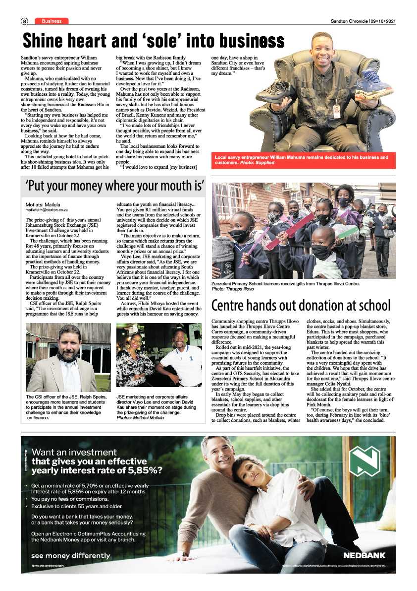 Sandton Chronicle 29 October 2021 page 8