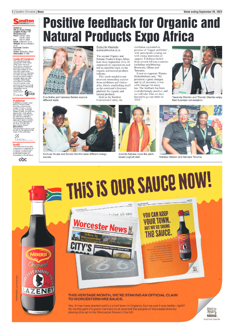 Sandton Chronicle 29 September 2023 page 2