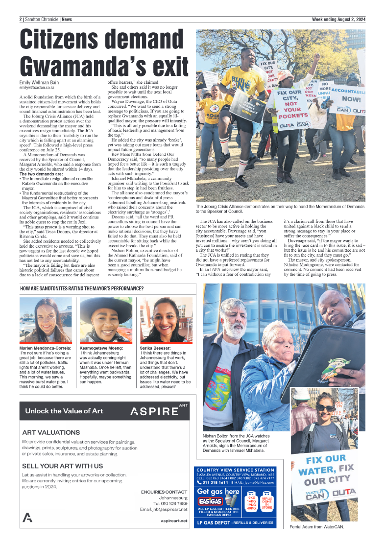 Sandton Chronicle 2 August 2024 page 2
