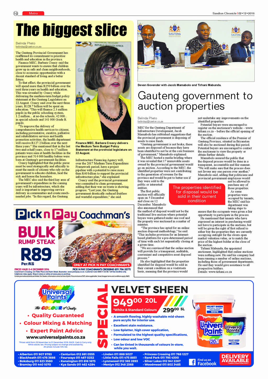 Sandton Chronicle 2 December 2016 page 10