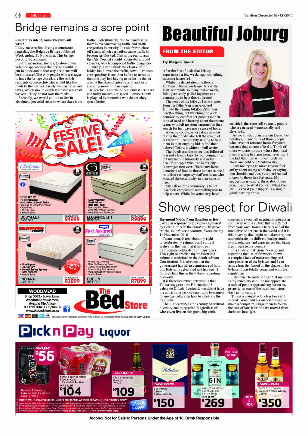 Sandton Chronicle 2 December 2016 page 14